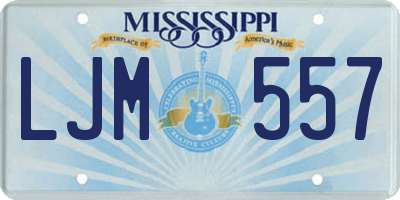 MS license plate LJM557
