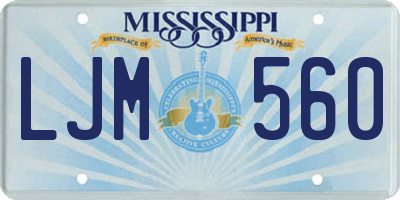 MS license plate LJM560