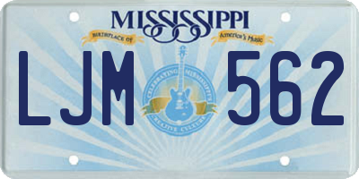MS license plate LJM562