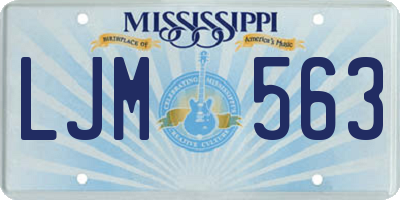 MS license plate LJM563