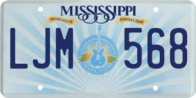 MS license plate LJM568