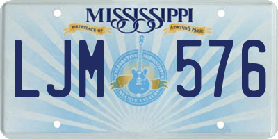 MS license plate LJM576
