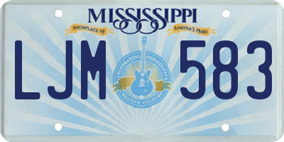 MS license plate LJM583