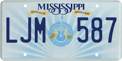 MS license plate LJM587