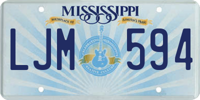 MS license plate LJM594