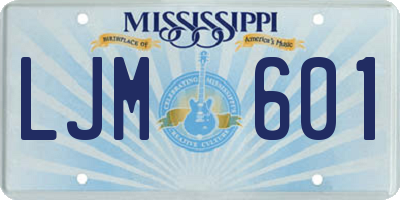 MS license plate LJM601