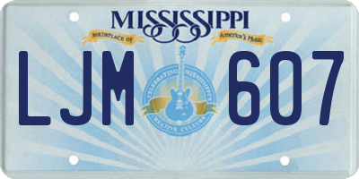 MS license plate LJM607