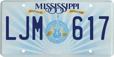 MS license plate LJM617