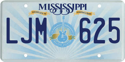 MS license plate LJM625