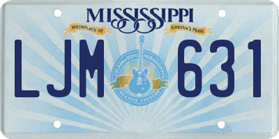 MS license plate LJM631