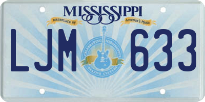 MS license plate LJM633
