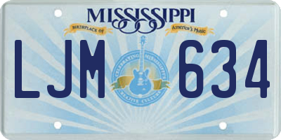 MS license plate LJM634