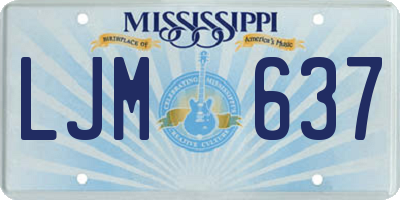 MS license plate LJM637