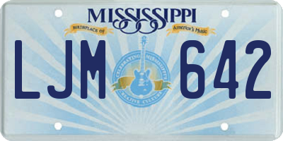 MS license plate LJM642