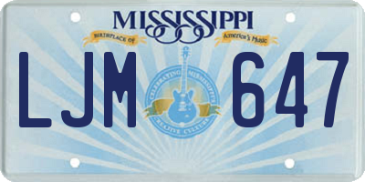 MS license plate LJM647
