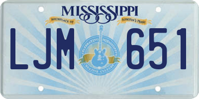 MS license plate LJM651