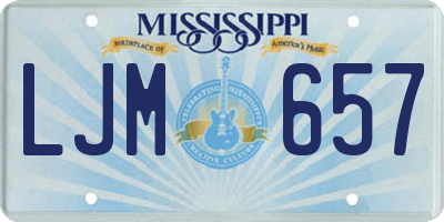 MS license plate LJM657