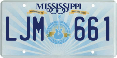 MS license plate LJM661