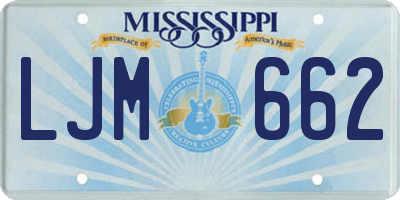 MS license plate LJM662