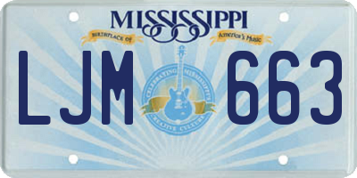 MS license plate LJM663