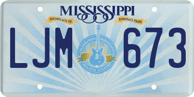 MS license plate LJM673