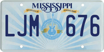 MS license plate LJM676