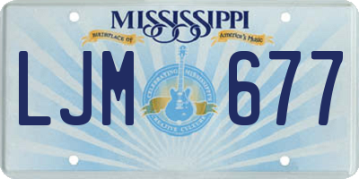 MS license plate LJM677