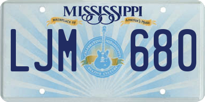 MS license plate LJM680