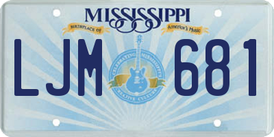 MS license plate LJM681