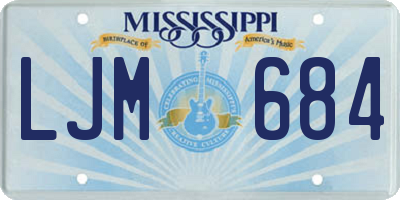 MS license plate LJM684