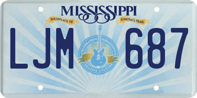 MS license plate LJM687