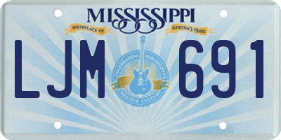 MS license plate LJM691