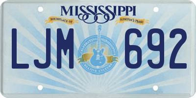 MS license plate LJM692