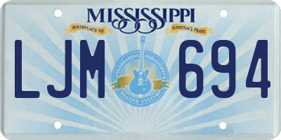 MS license plate LJM694