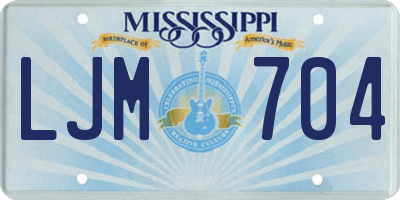 MS license plate LJM704
