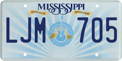 MS license plate LJM705