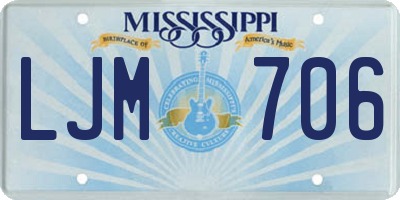 MS license plate LJM706