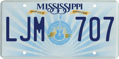 MS license plate LJM707