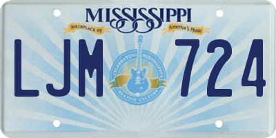 MS license plate LJM724
