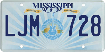 MS license plate LJM728