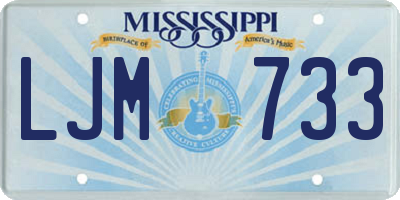 MS license plate LJM733