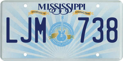 MS license plate LJM738
