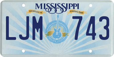 MS license plate LJM743