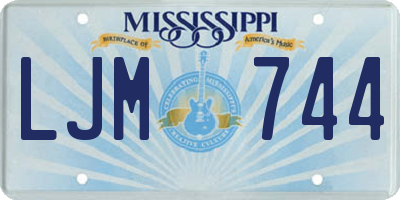 MS license plate LJM744