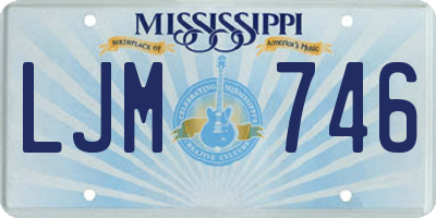 MS license plate LJM746
