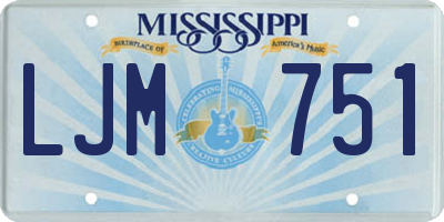 MS license plate LJM751
