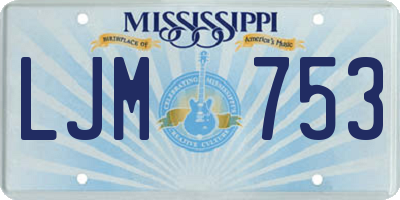 MS license plate LJM753