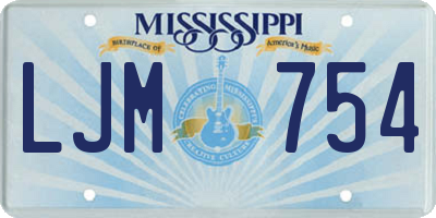 MS license plate LJM754