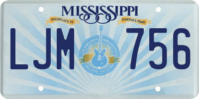 MS license plate LJM756
