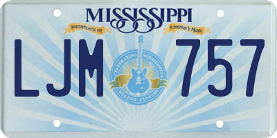MS license plate LJM757